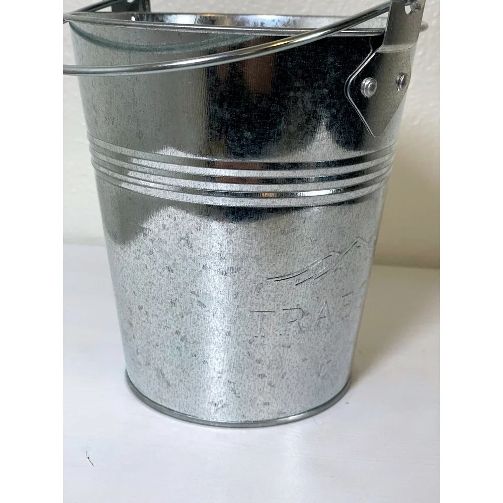 Traeger Grill Galvanized Metal‎ Bucket Decorative Storage Pail Handle